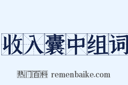 收入囊中组词是什么意思的图片